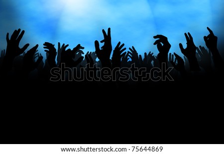 Raised Hands Silhouette