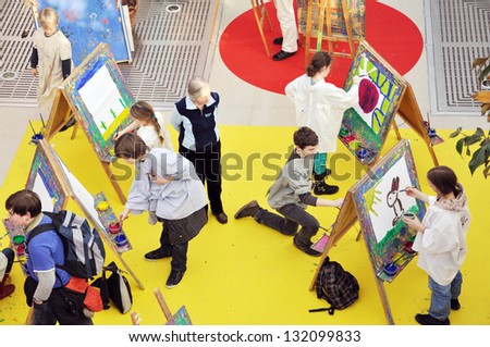 LEIPZIG, GERMANY - MARCH 14: Kids area at Leipzig Book fair on March 14, 2013 in Leipzig, Germany. Leipzig Book Fair is the most important spring meeting place for the publishing and media sector.