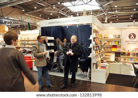 LEIPZIG, GERMANY - MARCH 15: Cultural discussion at Leipzig Book fair on March 15, 2013 in Leipzig, Germany. Leipzig Book Fair is the most important spring meeting place for the publishing business.