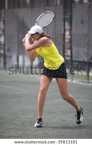 RALEIGH, NC - May 13: Rebecca Marino, a USTA Women\'s Pro-Circuit player competes in the RBC Women\'s Challenger tennis tournament at the North Hill\'s Club, in Raleigh, N.C., May, 13, 2009.
