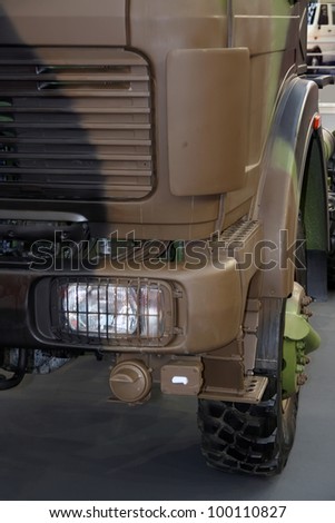 BELGRADE - MARCH 29: An FAP army truck on display at the 50th International Car Show on March 29, 2012 in Belgrade, Serbia.
