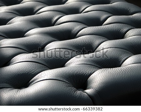 Black leather. Leather furniture detail.