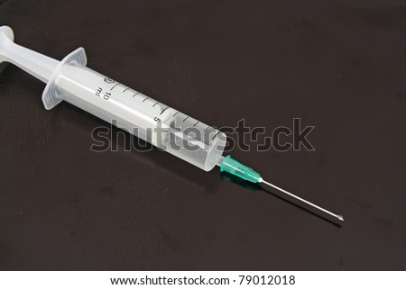 Medical disposable syringe. Plastic medical syringe.