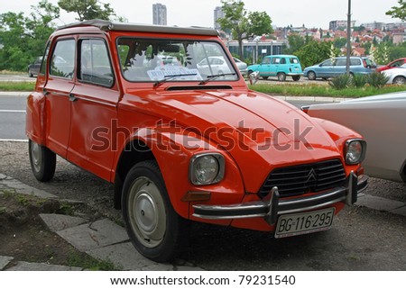 stock photo BELGRADE JUNE 11 A Citroen 2CV on Oldtimer's Car Show June