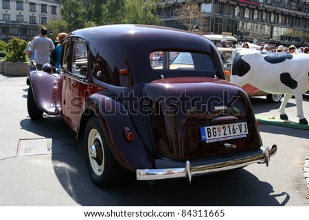stock photo BELGRADE SEPTEMBER 3 A Citroen on Oldtimer's Car Show 