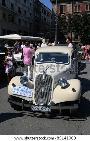 stock photo BELGRADE SEPTEMBER 3 A Old American car at the Oldtimer's 