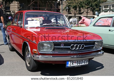 stock photo BELGRADE SEPTEMBER 3 A Audi Super 90 on display at the