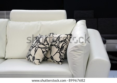 Pillows on the furniture. Cushions on the living room furniture.