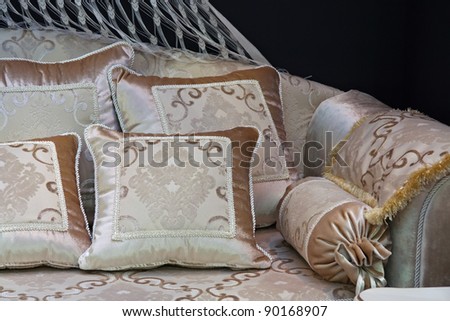Pillows on the sofa. Decoration cushions on the modern style furniture.