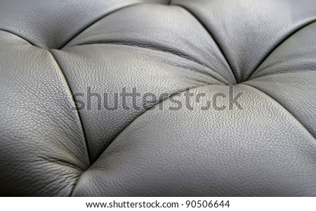 Leather fabric on living room furniture set. Leather on furniture.