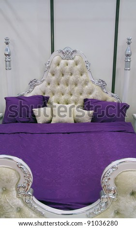 Royal purple king size bed. King size bed.