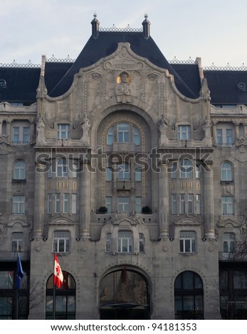 Old hotel building. Old hotel building in Budapest, Hungary. Four Seasons Hotel Gresham Palace – Budapest, Hungary.