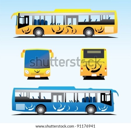 City Bus Stock Vector Illustration 91176941 : Shutterstock