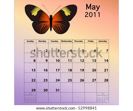 may 2011 calendar. stock photo : May 2011