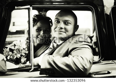 Portrait of a couple, husband and wife, wedding