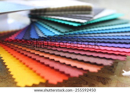 Fabric rainbow color swatch book