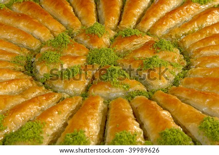 traditional dessert baklava,well known in middle east and delicious