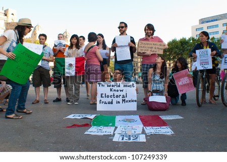 BARCELONA, SPAIN. JULY 8TH: Unidentified Mexican citizens from the \