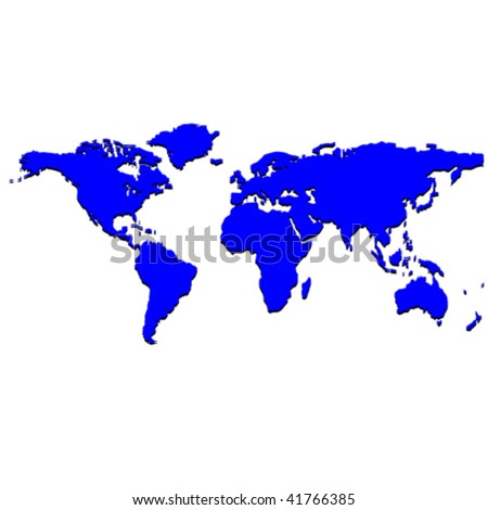 world map vector art. stock vector : blue world map, vector art illustration
