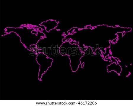 Political World Map Black And White. World Map Outline Black