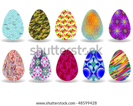 dyed easter eggs designs. stock vector : easter eggs