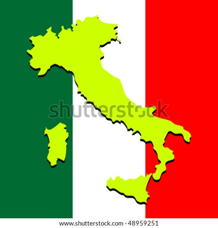 italy map. stock vector : italy map over