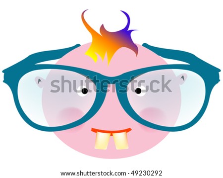 stock vector : funny face cartoon isolated on white background, 