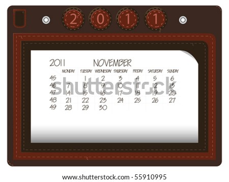 calendar november 2011. stock vector : november 2011