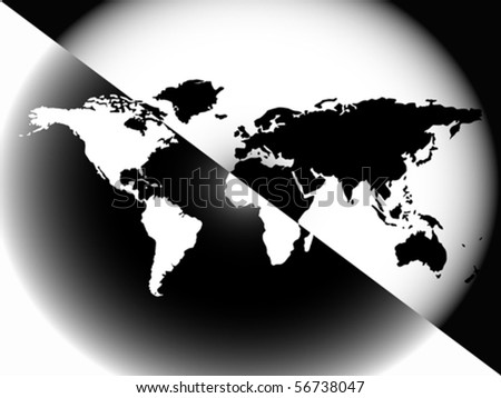 stock vector : graphic world map composition with radial gradients, 