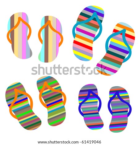 beach shoes against white background, abstract art illustration; for vector format please visit my gallery