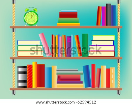 clip art bookcase. bookshelf, abstract art