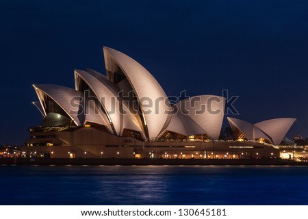 SYDNEY, AUSTRALIA- DEC 14: The Sydney Opera House on December 14th, 2012 in Sydney, Australia. The Opera House was made a UNESCO World Heritage Site in June 2007 and is Australia most famous landmark.