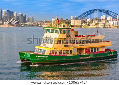Sydney, Australia- Jan 02: A Sydney Ferry On January 02, 2013 In Sydney, Australia. Sydney Ferries Services Carry More Than 15 Million Passengers Per Year With Manly The Most Popular Destination