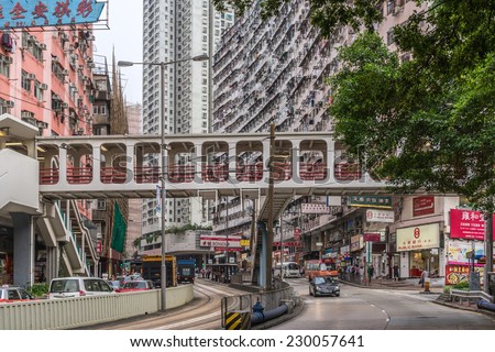 HONG KONG,CHINA - OCT 22:Quarry Bay on October 22nd, 2014 in Hong Kong, China. Hong Kong is a world city and is one of the Alpha+ cities. It has the largest income inequality among advanced economies