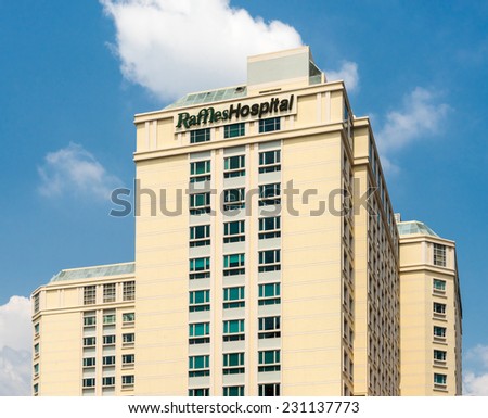 SINGAPORE - NOV 3 : Raffles Hospital on November 3rd, 2014 in Singapore.Raffles Hospital is a tertiary care private hospital and a leading private healthcare provider in Singapore and Asia