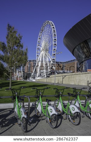 Liverpool, England, 3rd June 2015: Citybike is a 24 hour on-street bike hire service, providing bicycles for hire for residents and visitors from automated stations across Liverpool city.