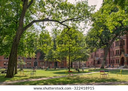 Boston, USA on 8th Sept 2015:Harvard University is a private research university in Cambridge, Its history, influence and wealth have made it one of the most prestigious universities in the world