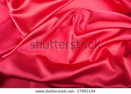 Red Softness Textile Satin Wave Pattern Background ( Wave Pattern )