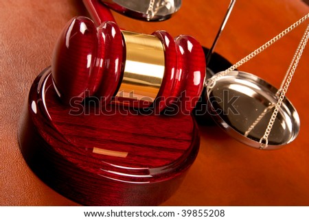 law concept, gavel and scales of justice