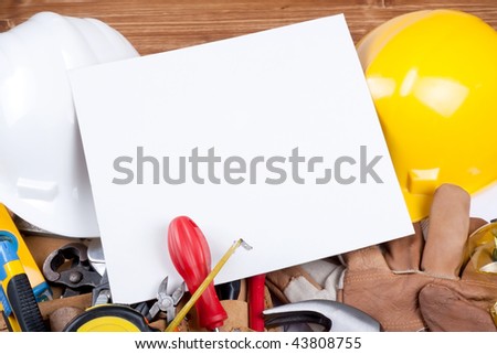 hard work and Construction copy space background concept