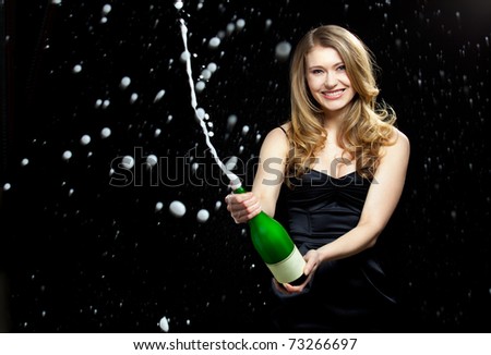 young elegant woman in party and celebration mood