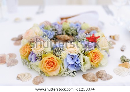 stock photo Flower decoration for a wedding table