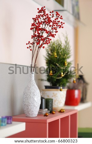 Room Decorations on Christmas Decoration Close Up In A Living Room Stock Photo 66800323
