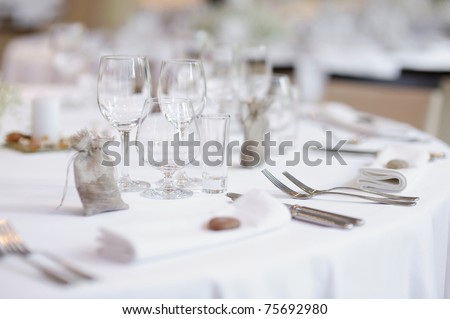 stock photo Table set for an event party or wedding reception