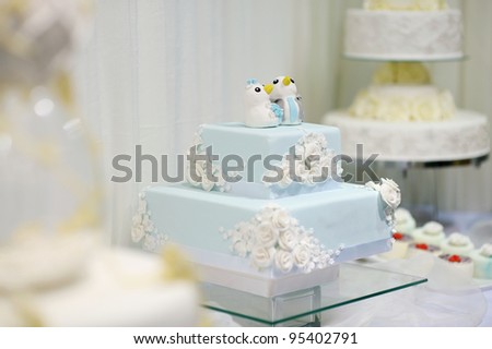 Delicious funny decorated wedding cake