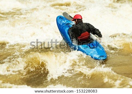 River rafting in kayak, Ecuador , South America
