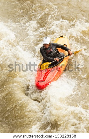 Whitewater kayaking, level five difficulty level