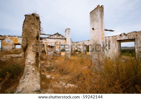 INDOOR OF A RUINED HOUSE IN SOUTHERN SPAIN