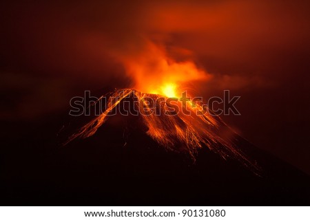 Tungurahua volcano exploding in the night of 30.11.2011,Ecuador