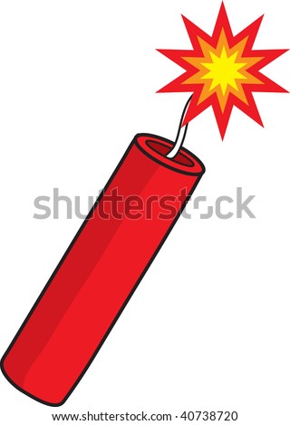 clipart illustration of a lit stick of dynamite